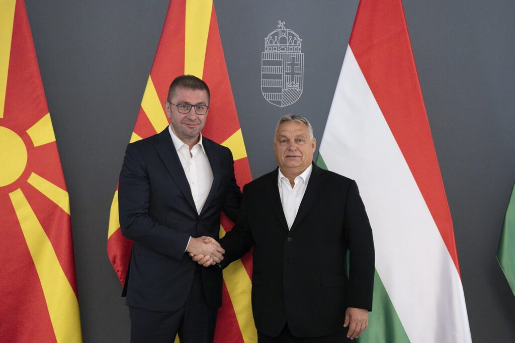 Viktor Orbán and Hristijan Mickoski on 24 October, 2023. Source: MTI/Miniszterelnöki Sajtóiroda/Benko Vivien Cher. Daily News Hungary